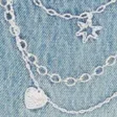 Hollister Low-rise Light Wash Chain Embroidery Baggy Jeans In Blue