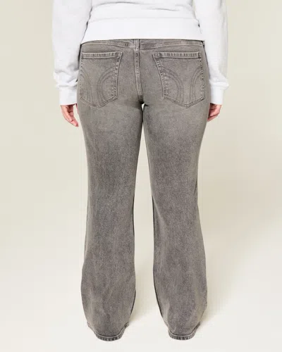 Hollister Low-rise Grey Bootcut Jeans In Gray