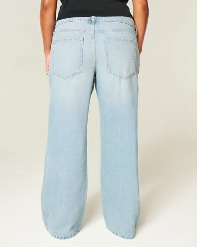 Hollister Low-rise Distressed Baggy Jeans In Blue