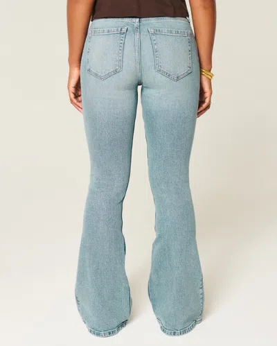 Hollister Curvy High-rise Medium Wash Flare Jeans In Blue