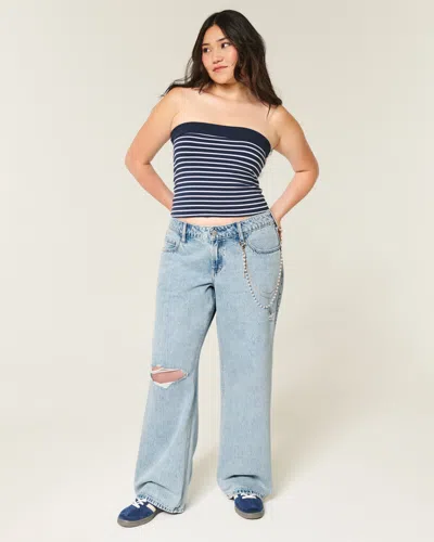 Hollister Low-rise Ripped Light Wash Baggy Jeans