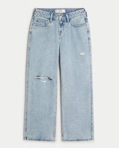 Hollister Low-rise Ripped Light Wash Baggy Jeans