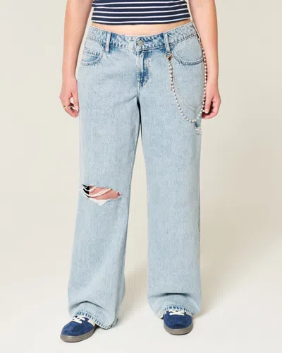Hollister Low-rise Ripped Light Wash Baggy Jeans