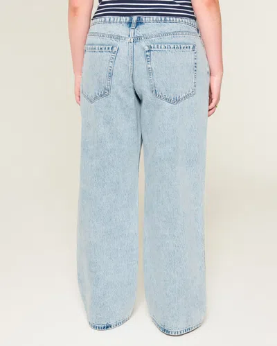 Hollister Low-rise Ripped Light Wash Baggy Jeans