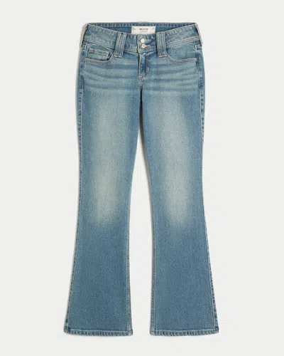 Hollister Low-rise Medium Wash Embroidered Florals Bootcut Jeans