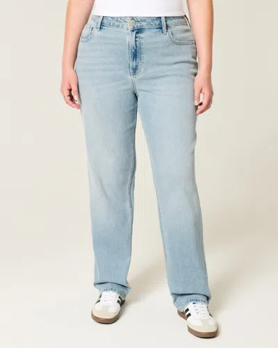 Hollister High-rise Light Wash Straight Jeans In White