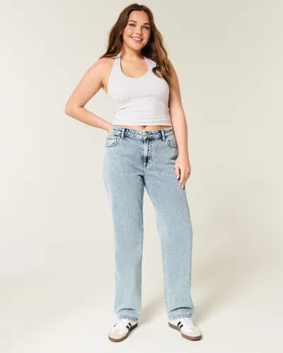 Hollister High-rise Medium Wash Straight Jeans