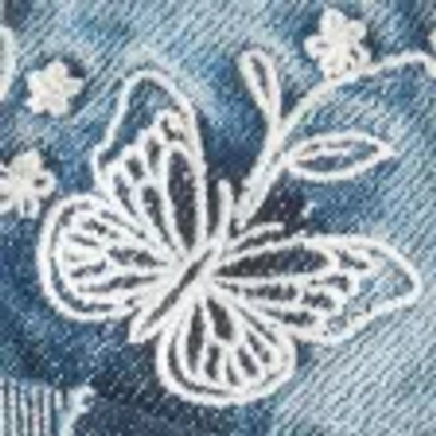 Hollister Low-rise Medium Wash Butterfly Graphic Baggy Jeans