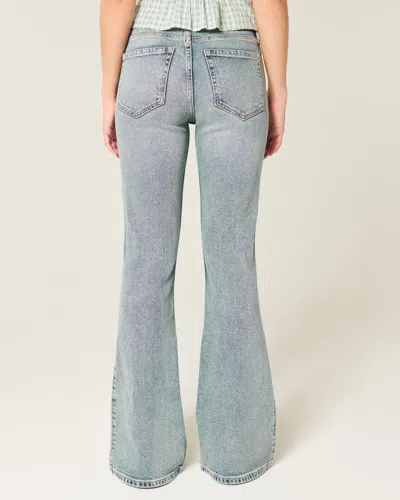 Hollister High-rise Medium Wash Flare Jeans In Blue