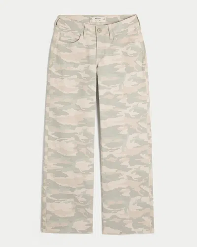 Hollister Curvy Low-rise Y2k Camo Baggy Jeans In Neutral
