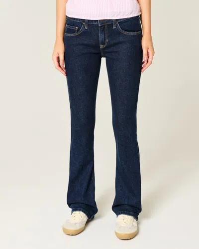Hollister Low-rise Dark Wash Bootcut Jeans In Blue