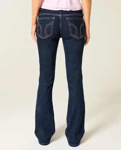 Hollister Low-rise Dark Wash Bootcut Jeans In Blue