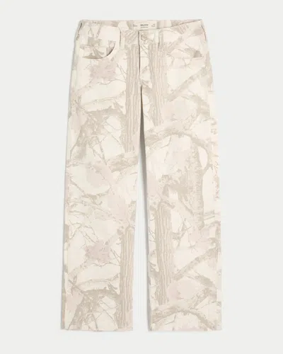 Hollister Low-rise Camo Baggy Jeans In Neutral