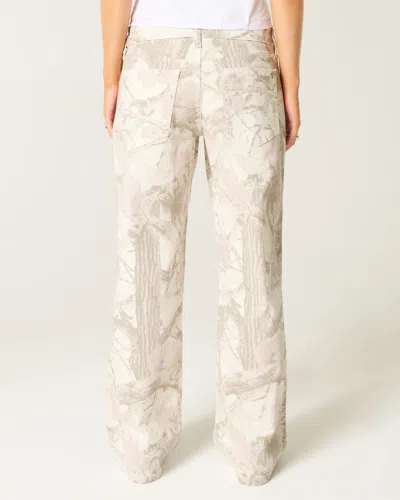 Hollister Low-rise Camo Baggy Jeans In Neutral