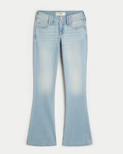 Hollister Low-rise Light Wash Bootcut Jeans In Blue