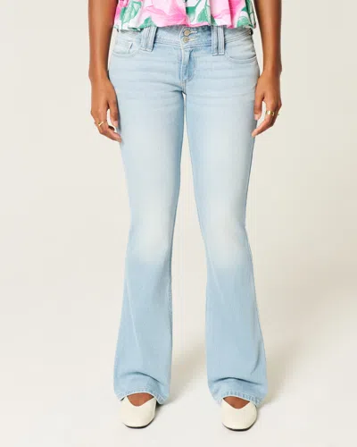 Hollister Low-rise Light Wash Bootcut Jeans In Blue