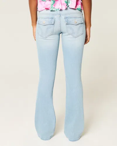Hollister Low-rise Light Wash Bootcut Jeans In Blue