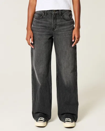 Hollister High-rise Washed Black Baggy Jeans