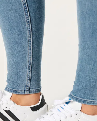 Hollister Curvy High-rise Medium Wash Super Skinny Jeans In Blue