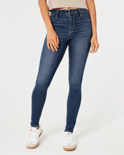 Hollister High-rise Medium Wash Jean Leggings In Blue