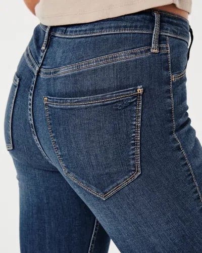 Hollister High-rise Medium Wash Jean Leggings In Blue