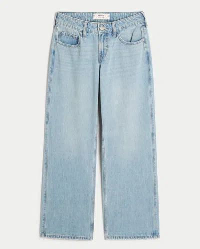 Hollister Low-rise Medium Wash Baggy Jeans In Blue