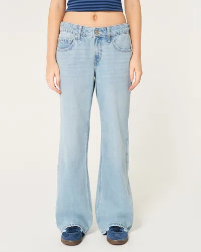 Hollister Low-rise Medium Wash Baggy Jeans In Blue
