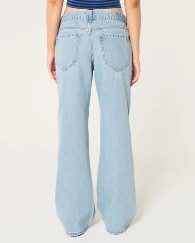 Hollister Low-rise Medium Wash Baggy Jeans In Blue