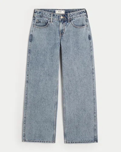 Hollister Low-rise Medium Wash Baggy Jeans In Blue