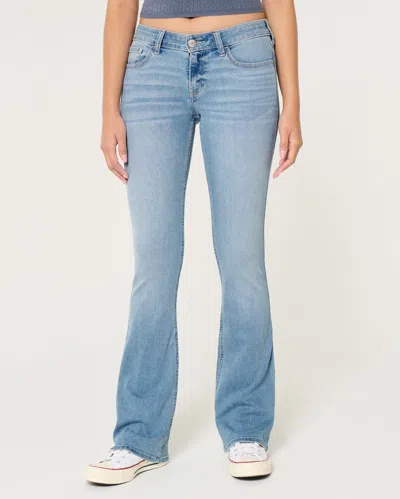 Hollister Low-rise Light Wash Boot Jeans In Blue