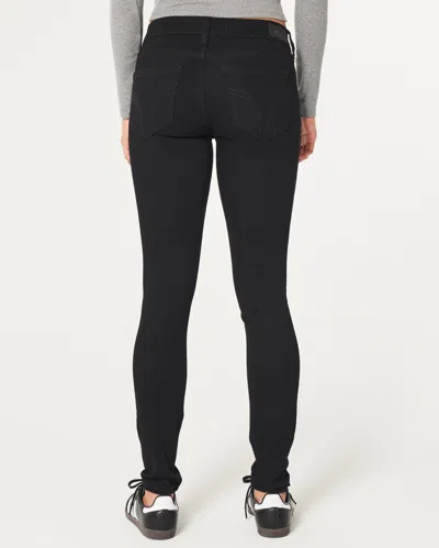 Hollister Low-rise Black Super Skinny Jeans In Black