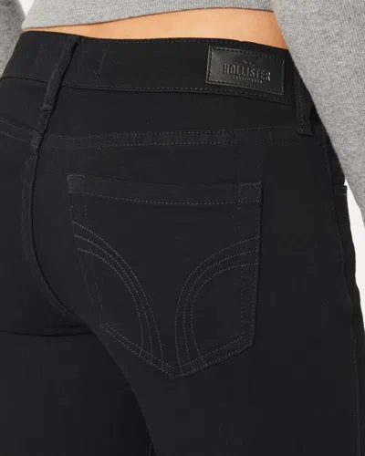 Hollister Low-rise Black Super Skinny Jeans In Black