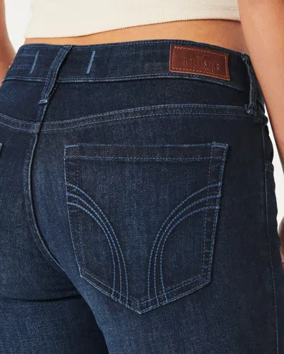 Hollister Low-rise Dark Wash Super Skinny Jeans In Blue