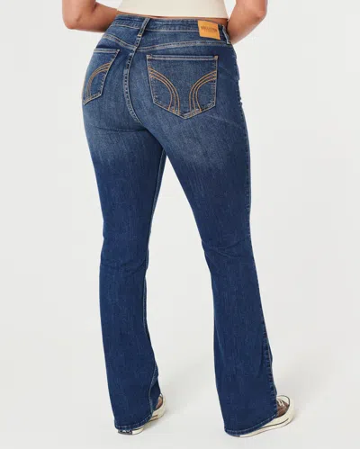 Hollister Curvy Mid-rise Medium Wash Boot Jeans