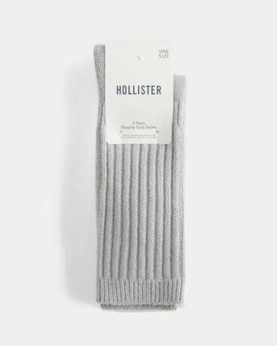 Hollister Ribbed Socks 2-pack In Gray