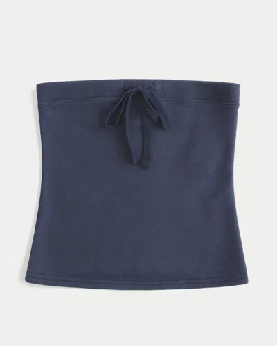 Hollister Fleece Tube Top In Blue