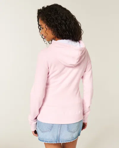 Hollister Chenille Logo Graphic Zip-up Hoodie