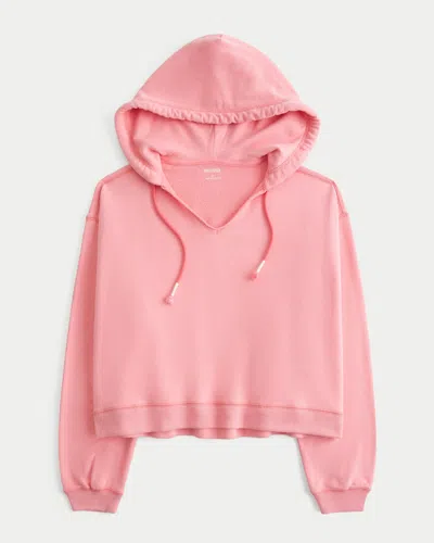 Hollister Easy V-neck Hoodie In Pink