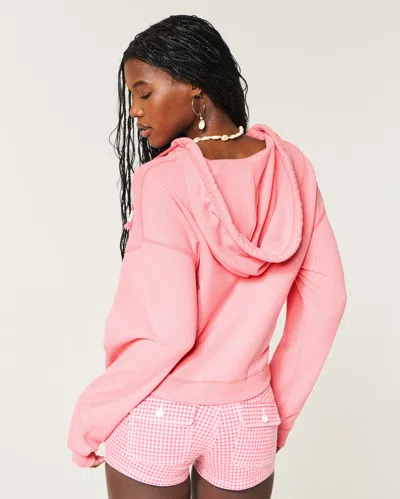 Hollister Easy V-neck Hoodie In Pink