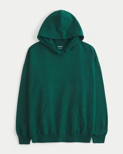Hollister Oversized Sparkle Hoodie In Green