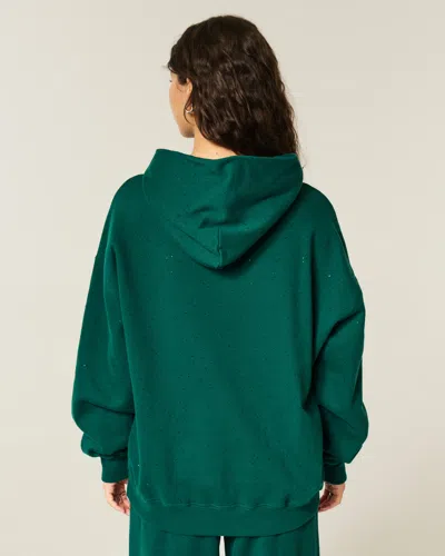 Hollister Oversized Sparkle Hoodie In Green