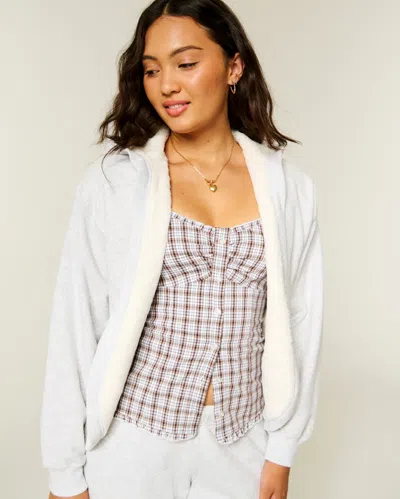 Hollister Faux Fur-lined No-close Fleece Cardigan