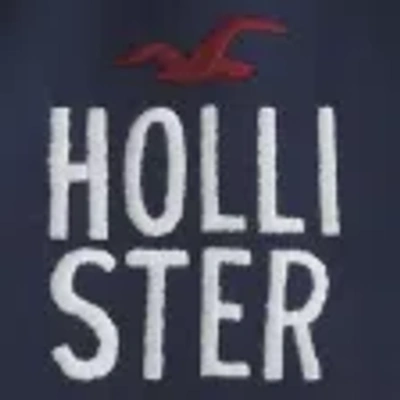 Hollister Logo Graphic Zip-up Hoodie In Blue