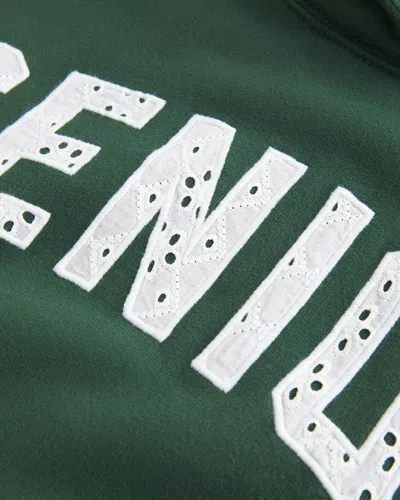 Hollister Oversized Senior Graphic Hoodie In Green