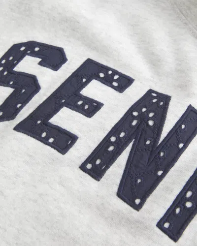 Hollister Oversized Senior Graphic Hoodie In Gray