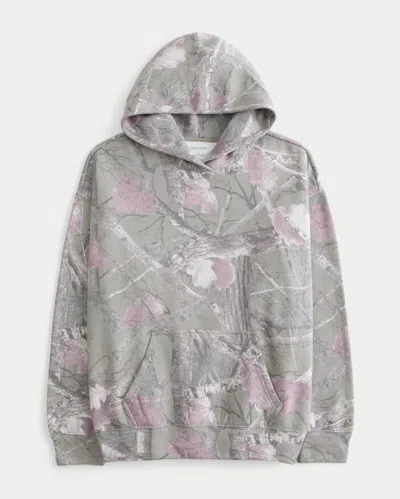 Hollister Oversized Camo Hoodie In Gray