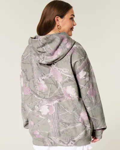 Hollister Oversized Camo Hoodie In Gray