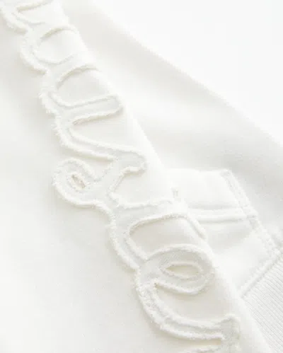 Hollister Faux Fur Trim Logo Graphic Zip-up Hoodie In White