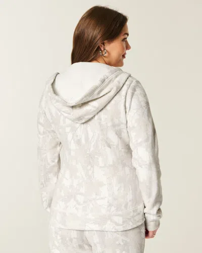 Hollister Zip-up Camo Hoodie In White