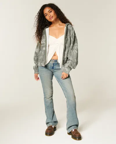 Hollister Easiest Zip-up Camo Hoodie In Green